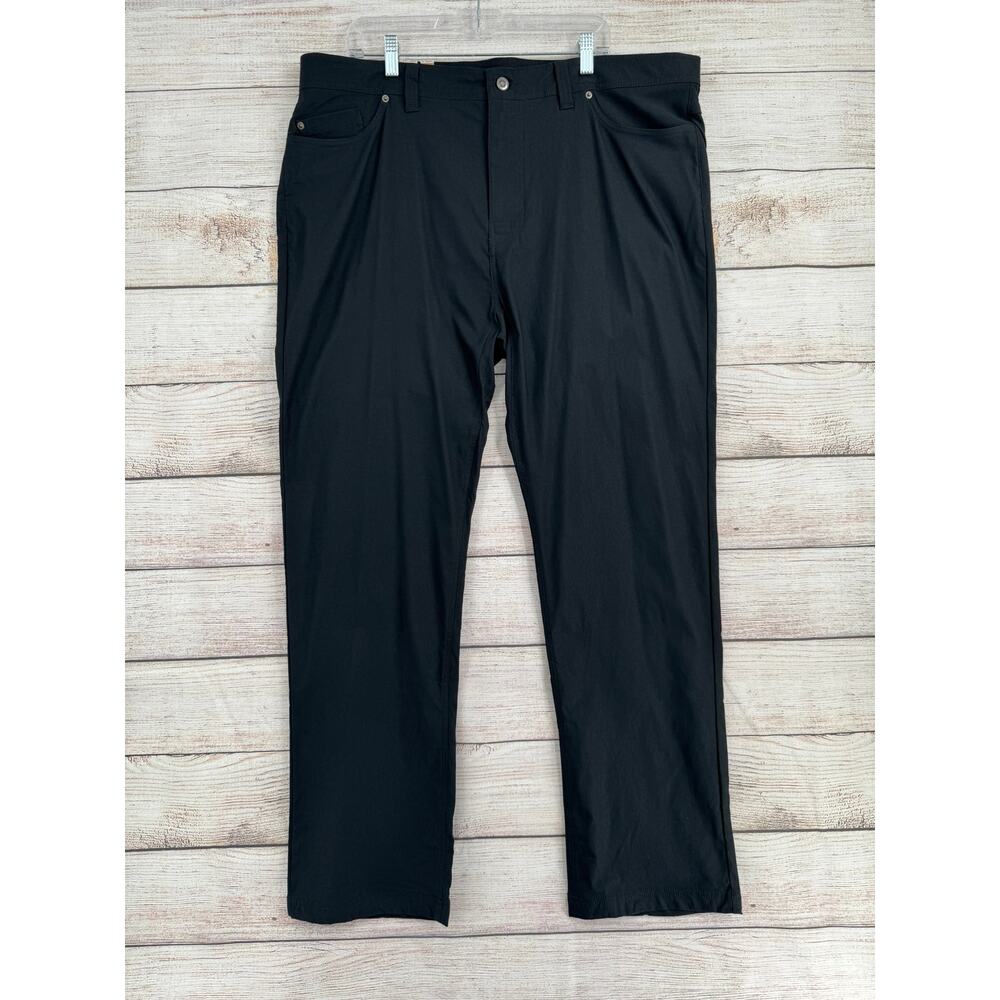 prAna Brion Slim Pant II Mens 42x34 Black Tapered Leg Stretch Outdoor NEW
